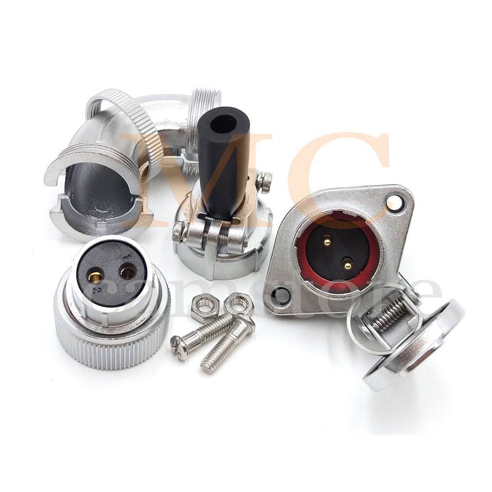 WEIPU WS20 25A 2Pin Angle Plug Panel Socket Aviation Connectors