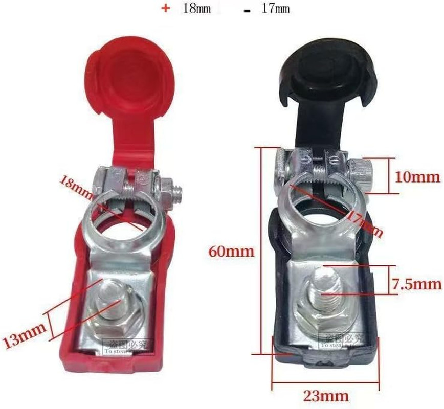 Universal 2Pcs 12V Automotive Top Post Car Battery Wire Cable Terminals Clamp C
