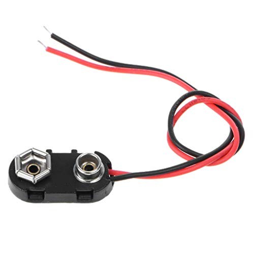 Black Red PP3 9V Battery Clip Connector I Tinned Wire Leads 150mm Electrical