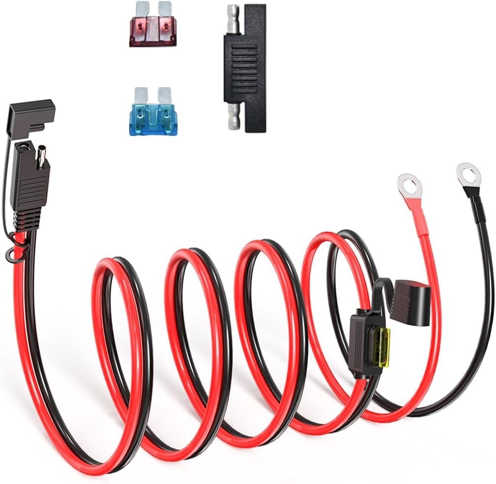 SAE to O Ring Terminal Harness, 14AWG 5FT SAE Battery Connector 2 Pin Quick D…