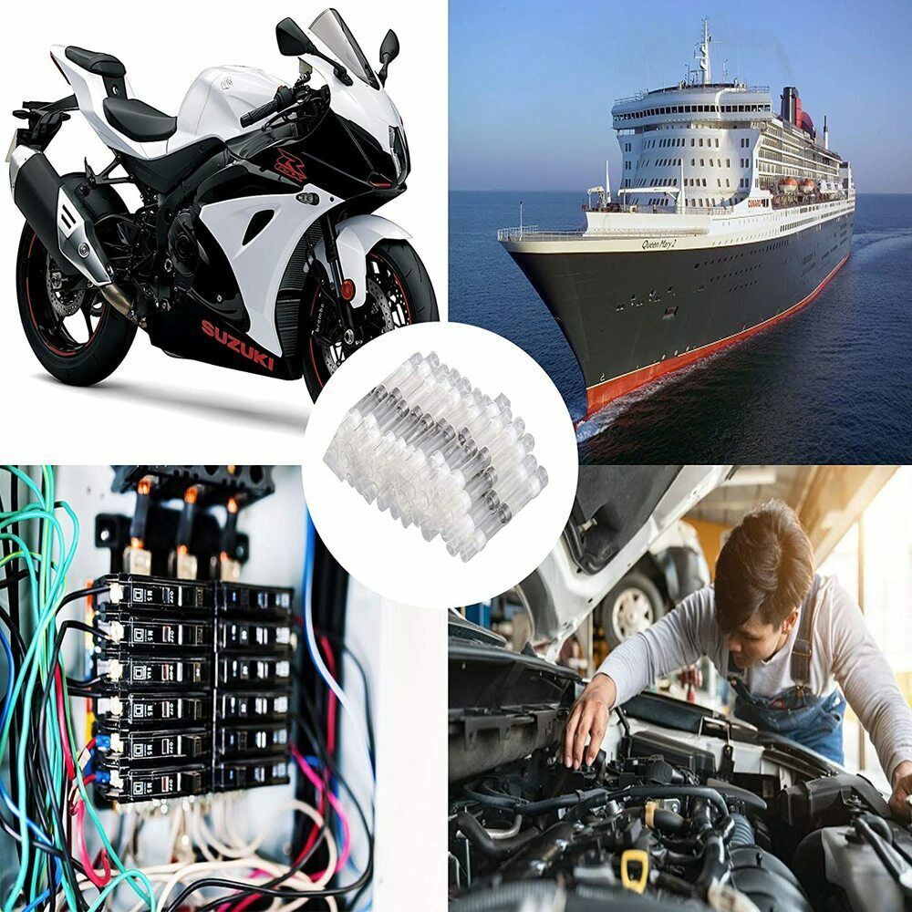 50Pcs 24-26AWG Solder Seal Sleeve Heat Shrink Butt Wire Connectors Terminals