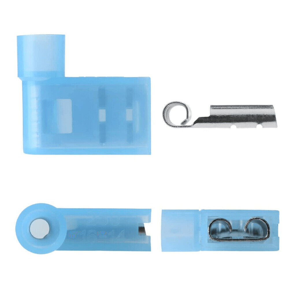 60PCS 90 Degree Right Angle Crimp Flag Spade Female Insulated Terminals Kit