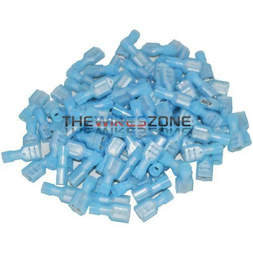 Blue 16-14 Gauge Female Insulated Quick Disconnect Terminal Connector (100/pk)