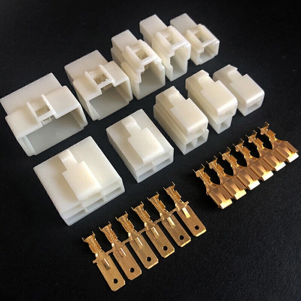 2 to 8 Way 6.3mm Pin Plug CONNECTOR Electrical Multi Terminal Block Wiring 20pcs