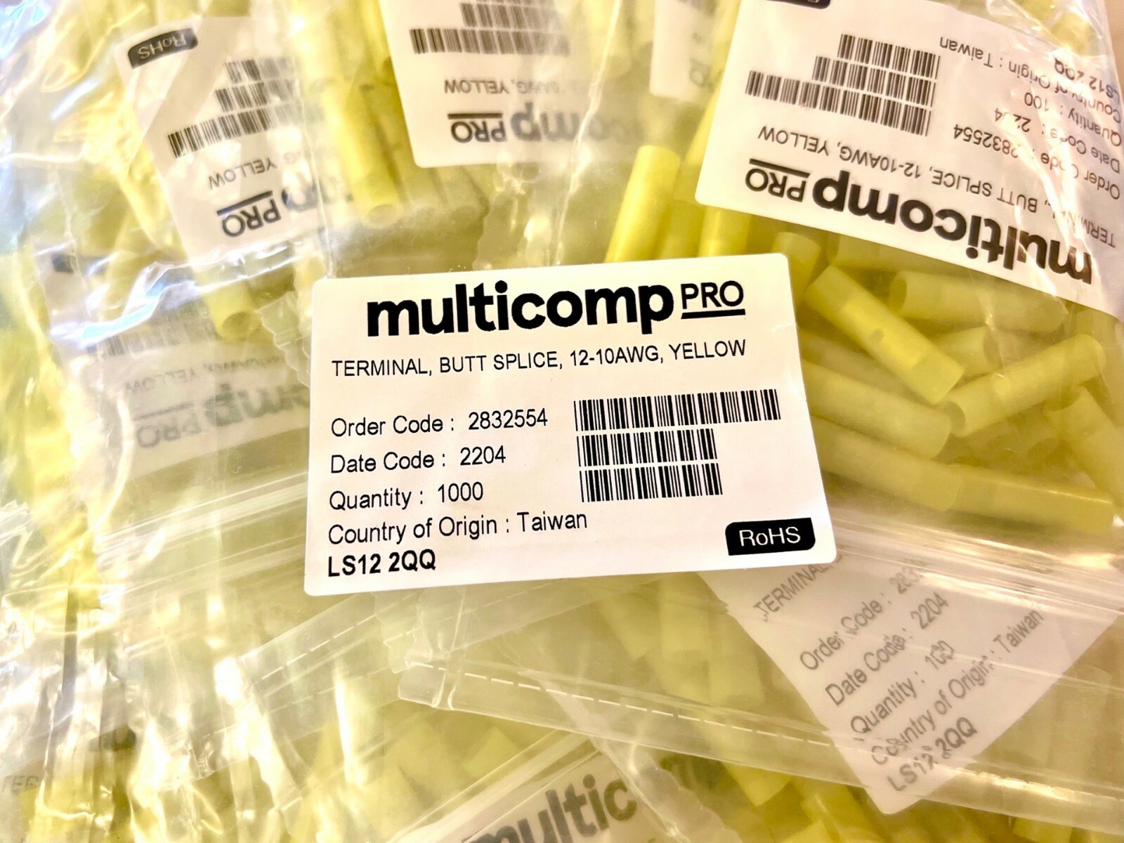 COMBO Pack 3000pcs Red/Blue/Yellow Nylon Butt Splice Assortment, Crimp Terminals