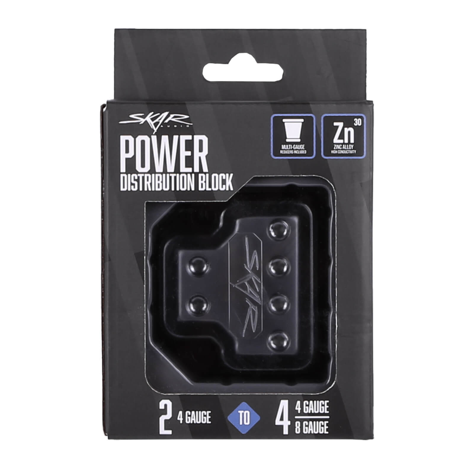 NEW SKAR AUDIO X2 4 GA INPUT TO X4 4/8 GA OUT DISTRIBUTION BLOCK | SK-DIST-BLK5
