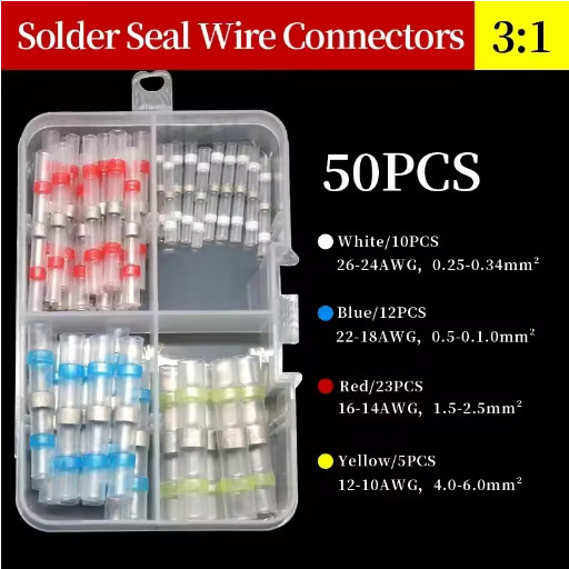 Heat Shrink Solder Seal Wire Connectors Waterproof Butt Splice Kit 50-400PCS