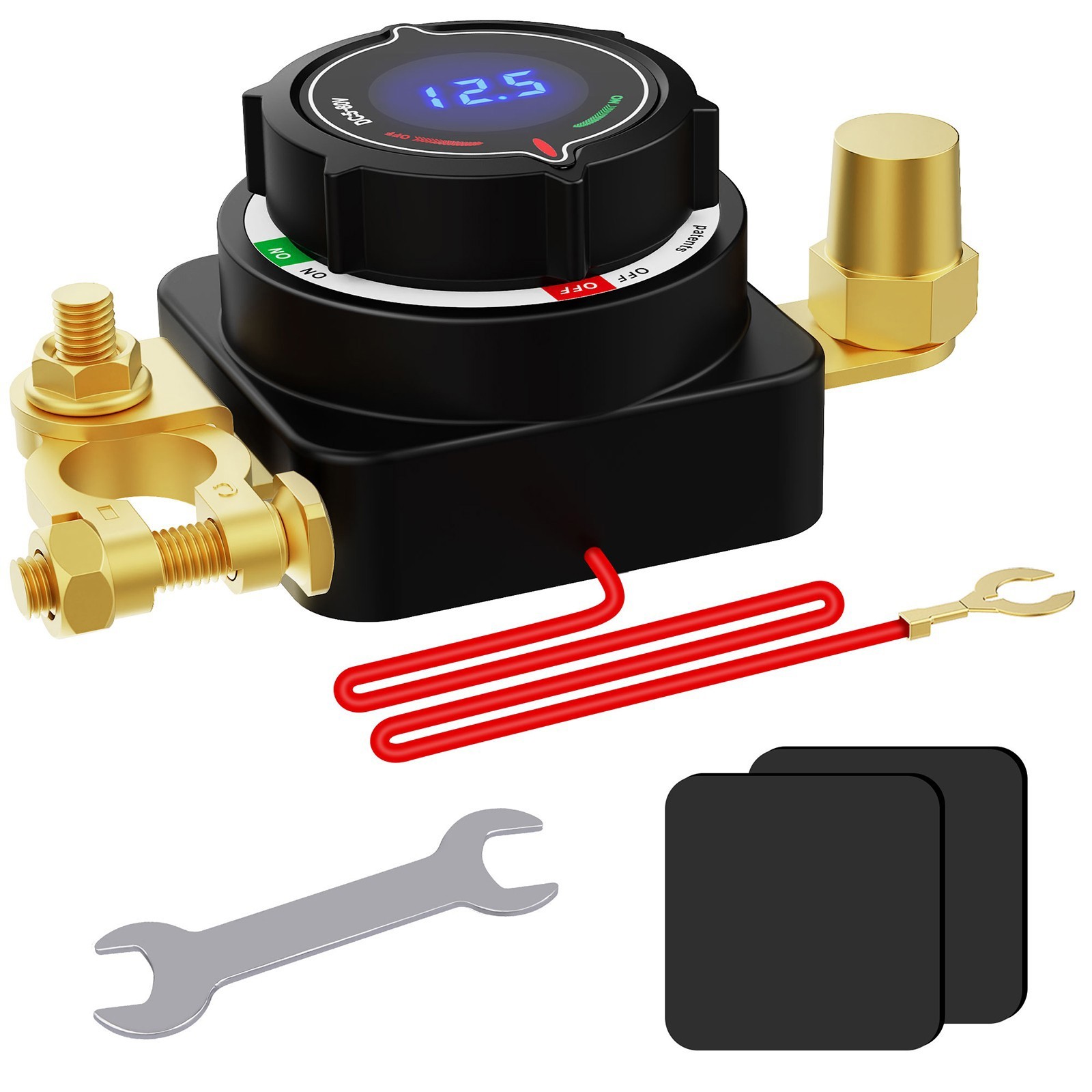 DC 5-80V Battery Disconnect Switch LED Voltmeter On Off Kill Switch RV Marine