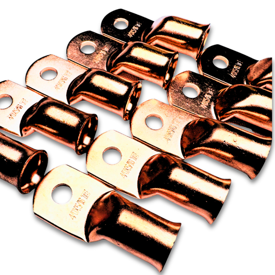 10x 4/0 Gauge 5/16″ Hole OFC Copper Ring Terminal 0000GA Battery Lug Connector