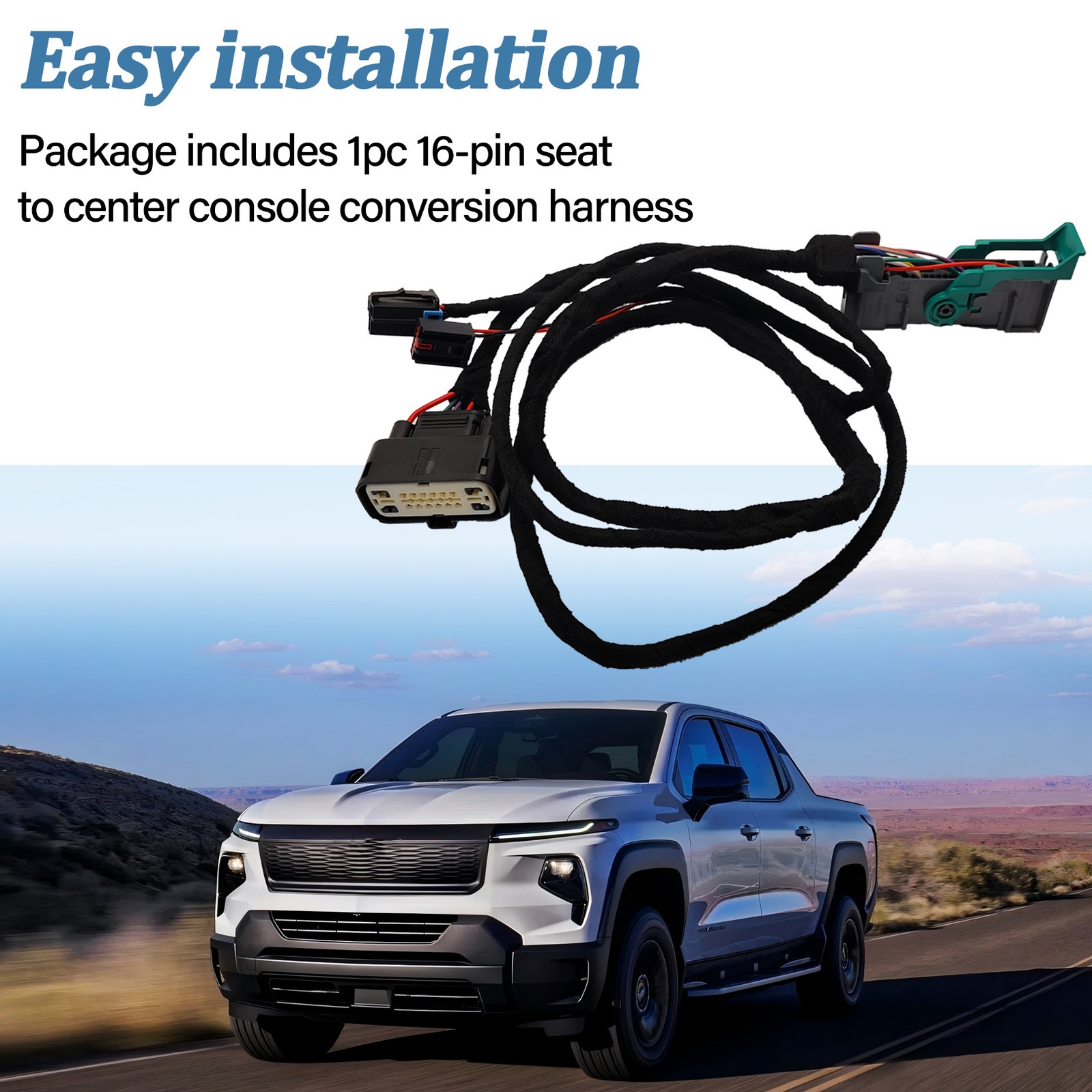 16-PIN Jump Seat to Full Center Console Conversion Harness Fit for Chevrolet
