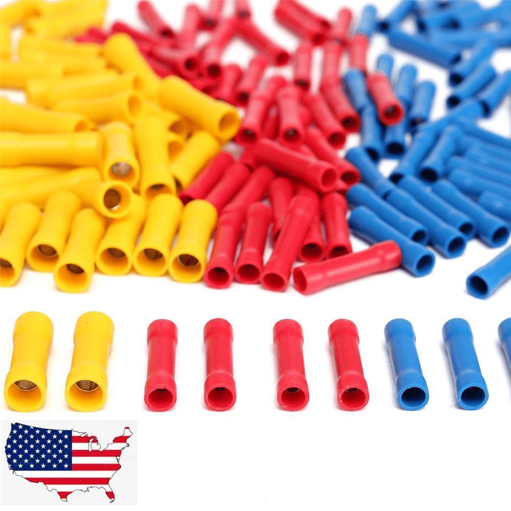 50-300x Straight Electrical Wire Connectors Ferrule Butt Splice Crimp Terminals