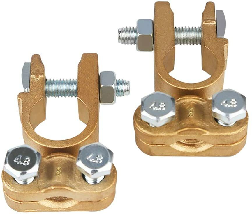 2x Brass Battery Terminals Connectors Clamps Top Post Battery Terminal Protector