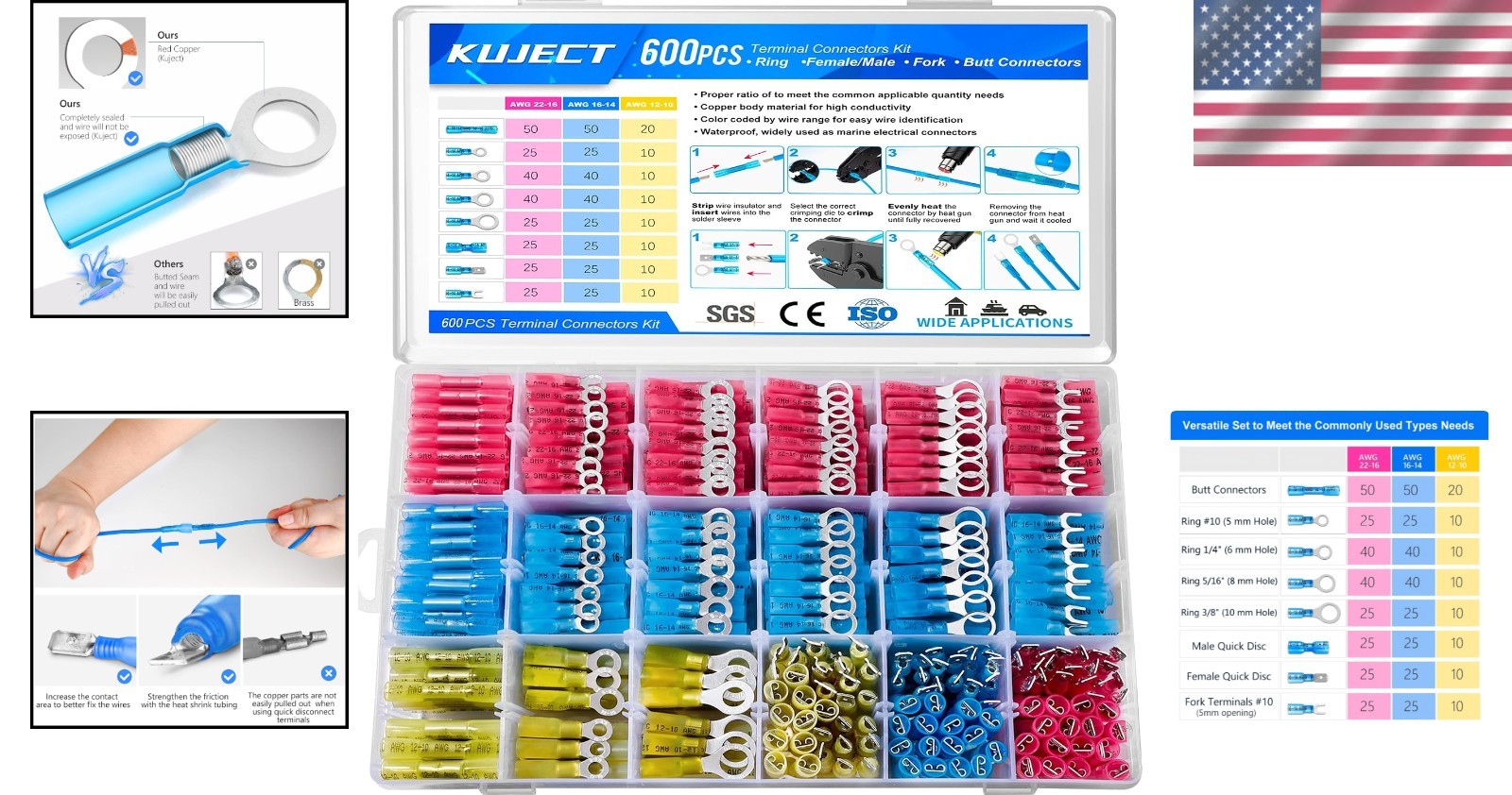 Waterproof Heat Shrink Connectors 600 PCS