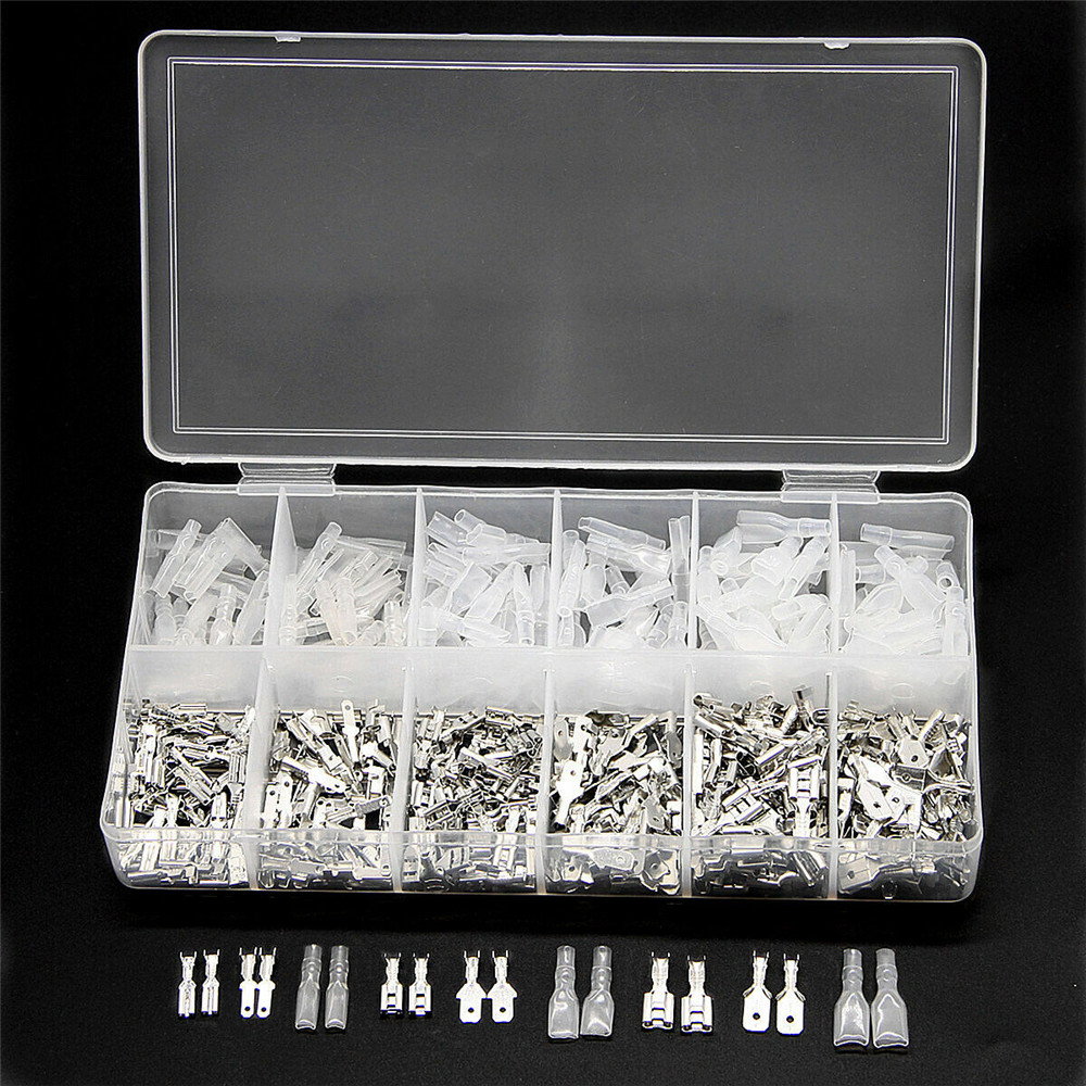 450PCS 2.8mm/4.8mm/6.3mm Female & Male Spade Connectors Wire Crimp Terminals