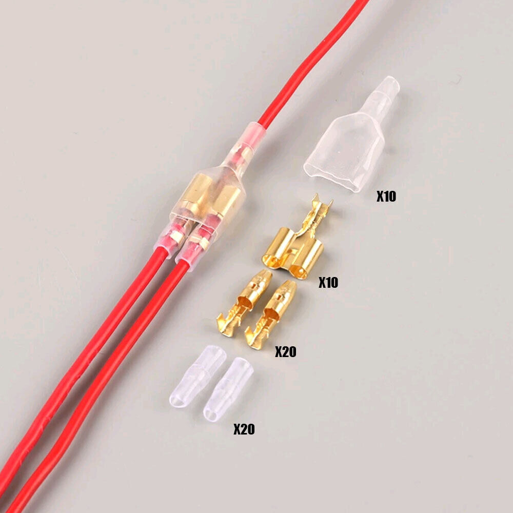 10Set 1 Female 2 Male 4.0 Bullet Crimp Terminal Car Electrical Wire Connector.