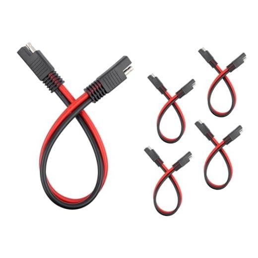 5PCS SAE Connectors Quick Disconnect Wire Harness,2 Pin SAE Plug with 10 Gauge
