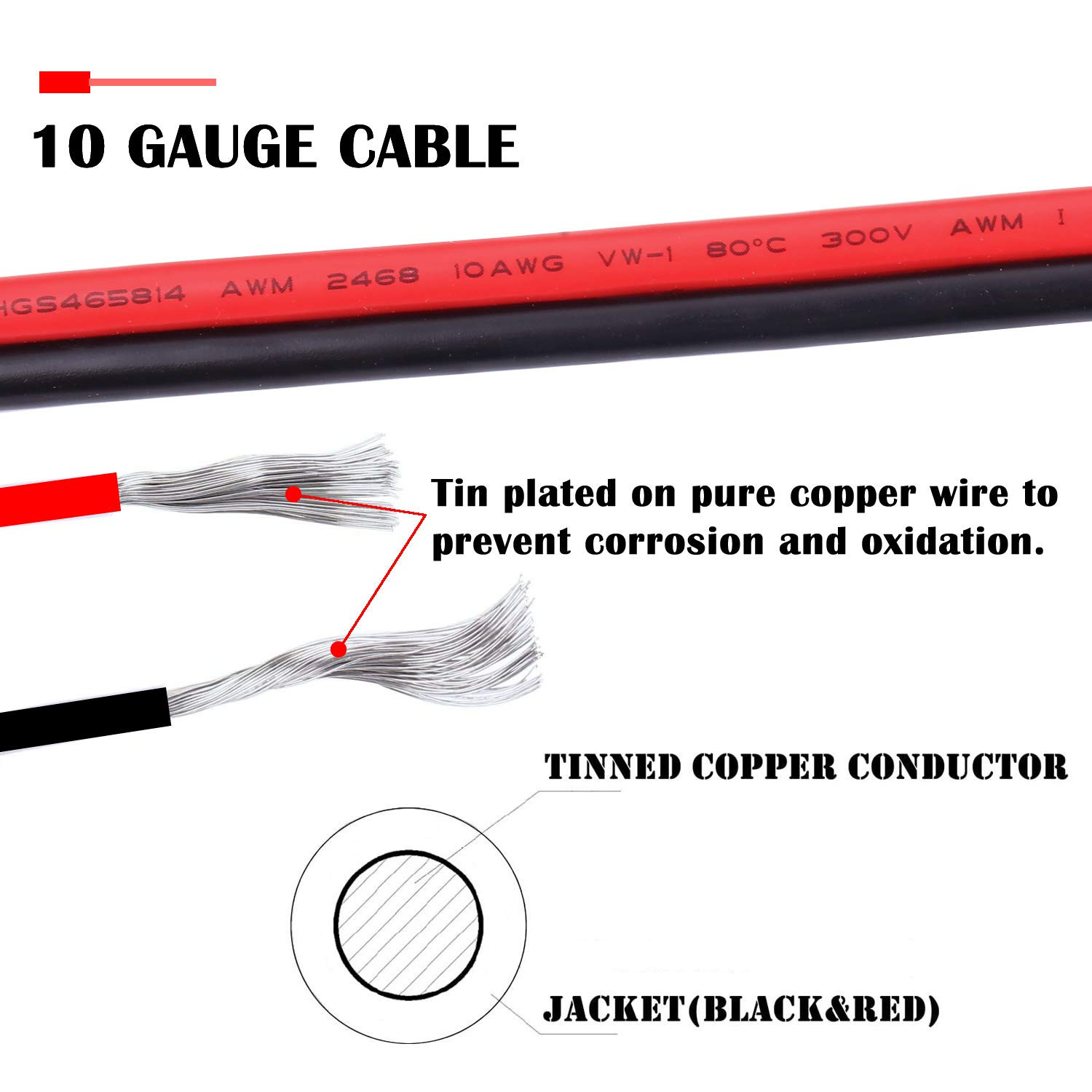 SAE Extension Cable 10AWG SAE to SAE Quick Disconnect Wire Harness SAE Connector