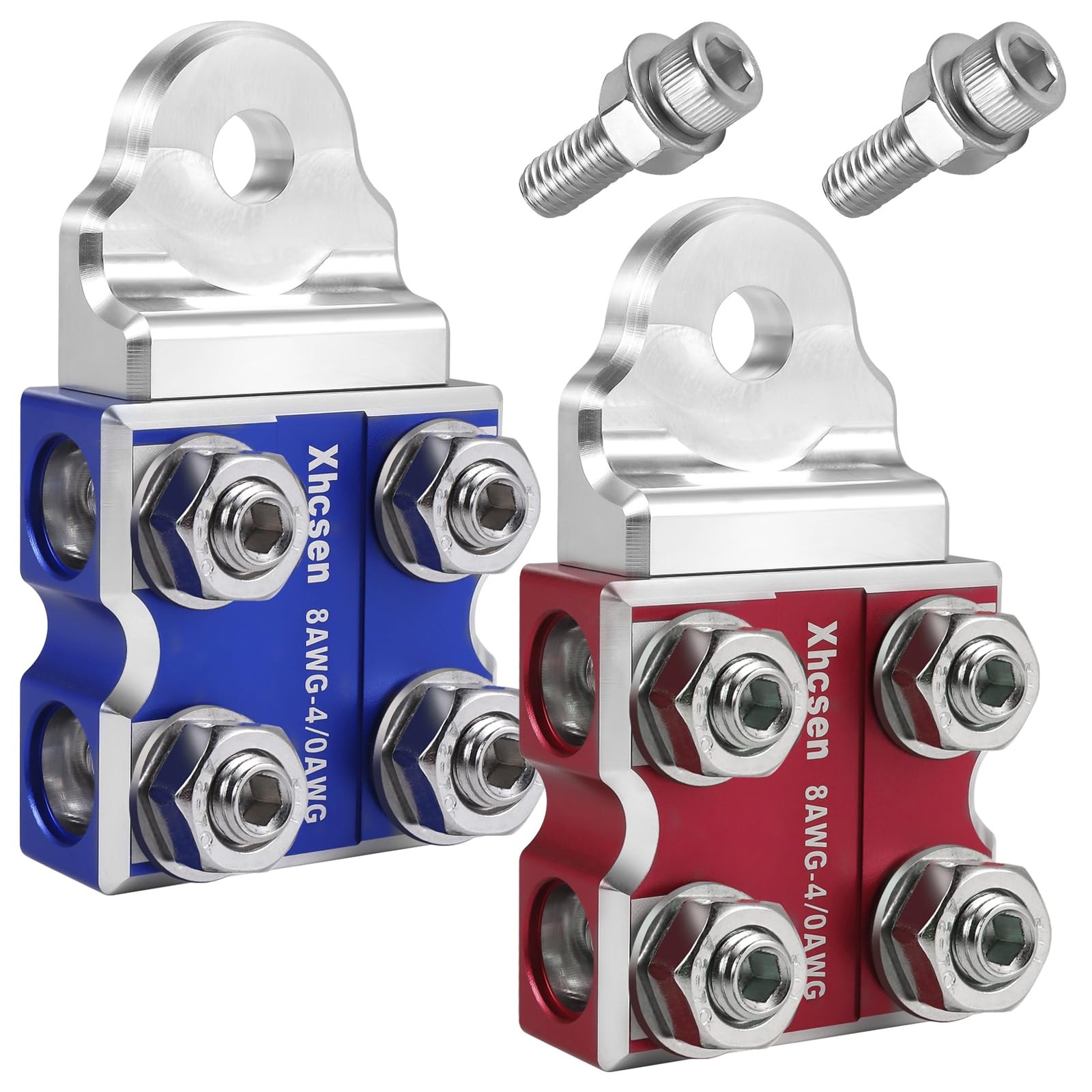 Heavy-Duty 8-Way Battery Terminal Connectors Bolt Down 8AWG To 4/0 AWG Copper
