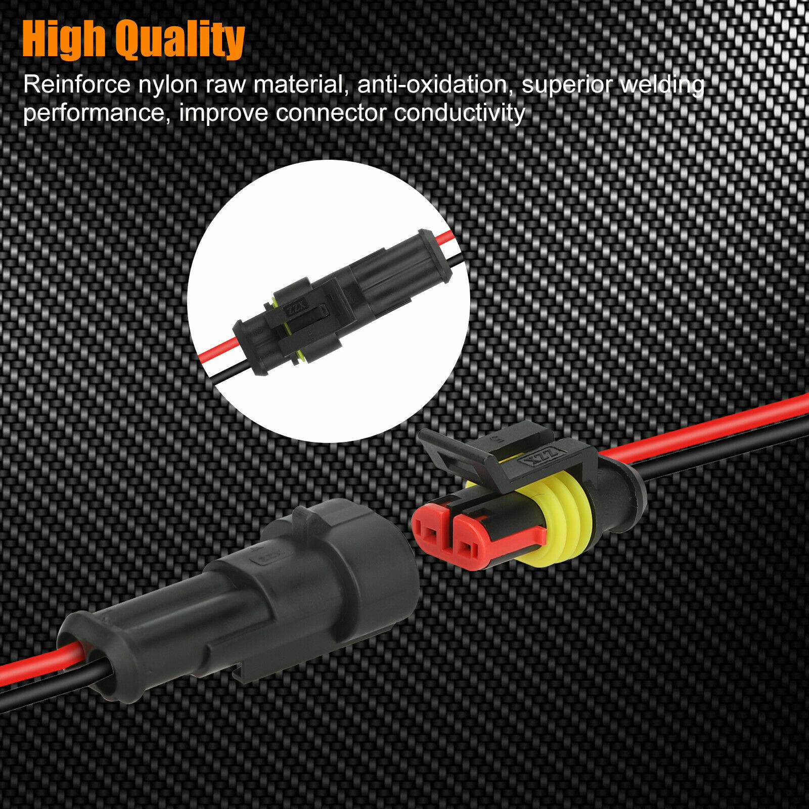10PCS 2-Pin Way Car Male Female Electrical Connector Plug Wire Kit Waterproof US