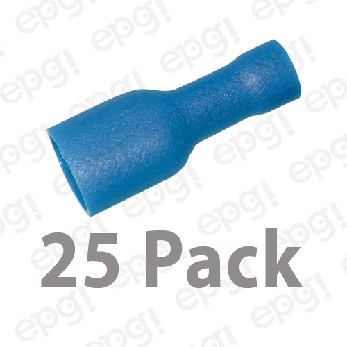 FEMALE FULLY INSULATED QUICK DISC TERMINAL VINYL .25″ BLUE 16-14g #103B-25PK