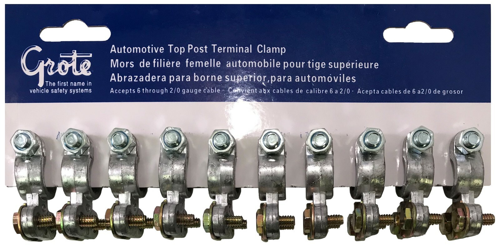 (10) Automotive Heavy Duty Top Post Battery Cable End 6-2/0 Wire Terminal Clamp