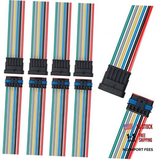 16 AWG Waterproof Wire Connectors Plug – 1.5mm Terminal – 6 Pin Way – Blue