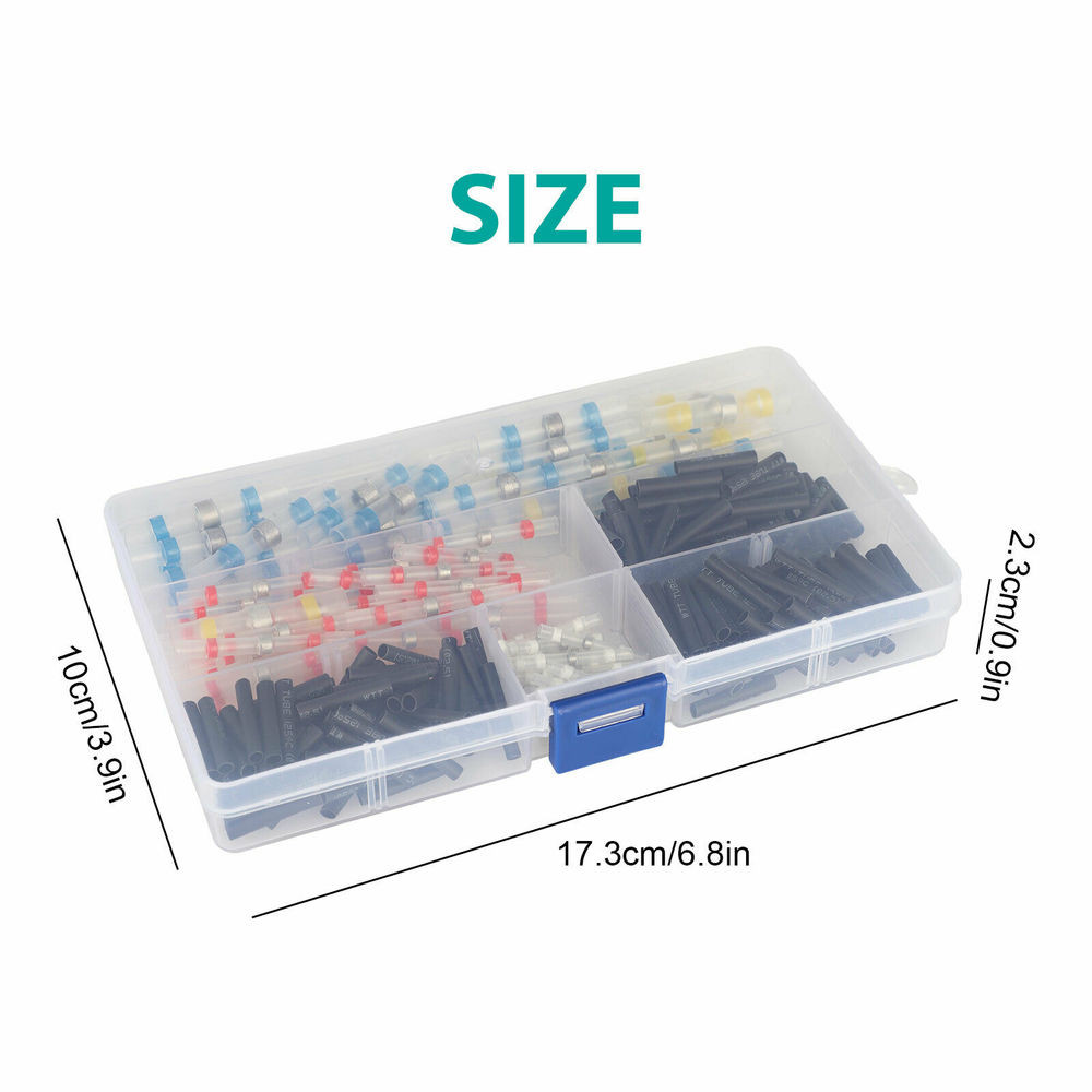 400PCS Waterproof Solder Heat Shrink Seal Sleeve Wire Butt Splice Connectors Kit
