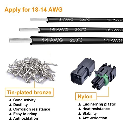 15 Kits 2 Pin Connector Weather Pack Connectors Kit Automotive 18-14AWG 15Set