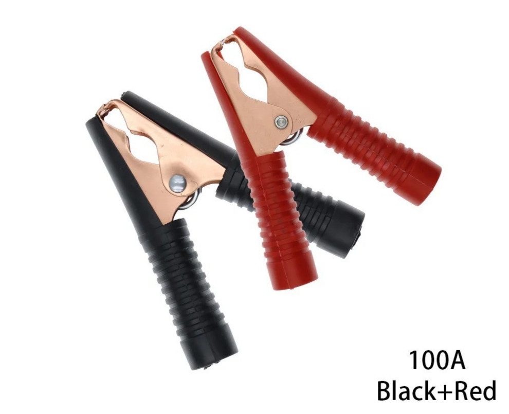 2PCS New Car Alligator Clips Crocodile Clip Battery Test Clamps 100A Red Black