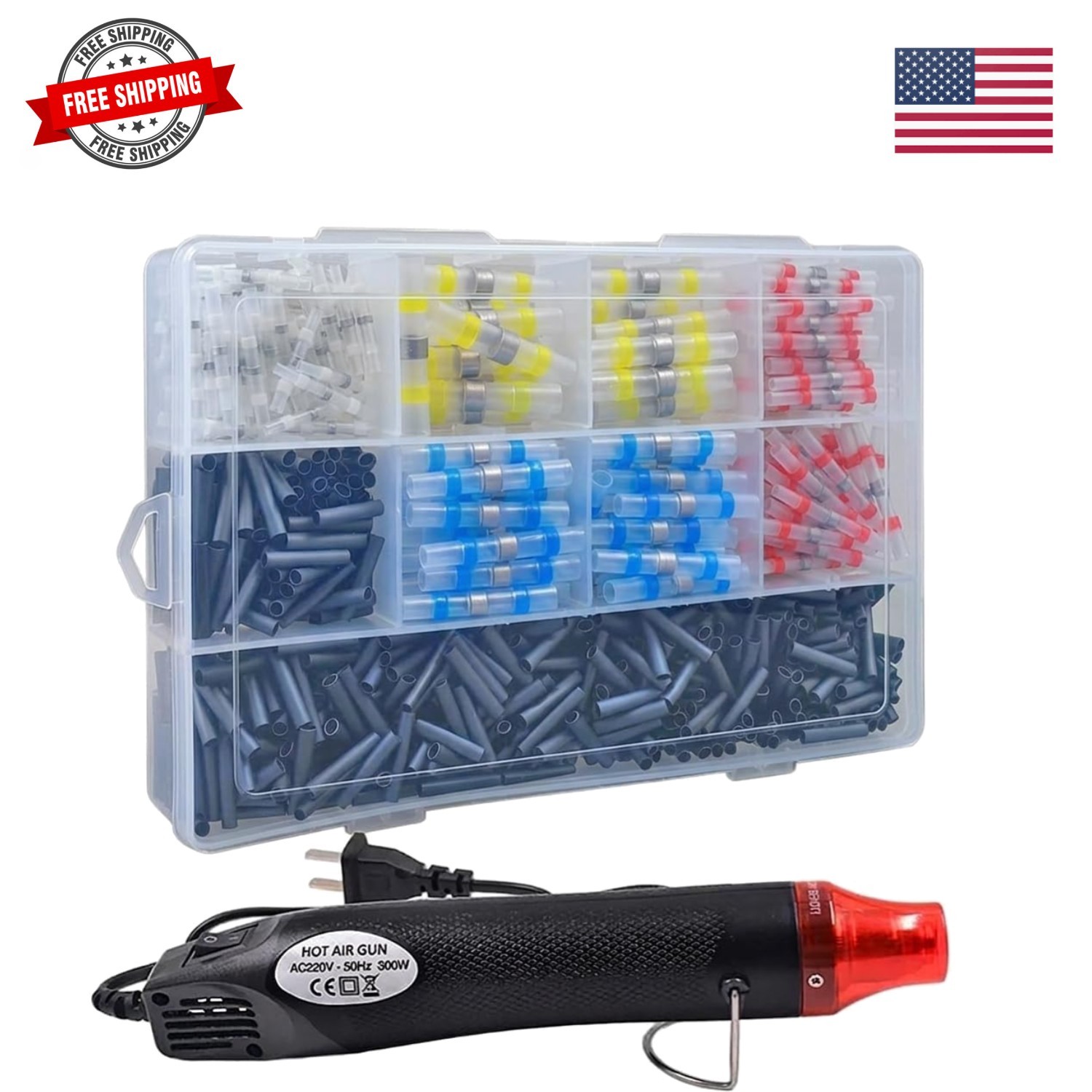 800PCS Solder Seal Wire Connector Kit with Mini Heat Gun, 200PCS Waterproof S…