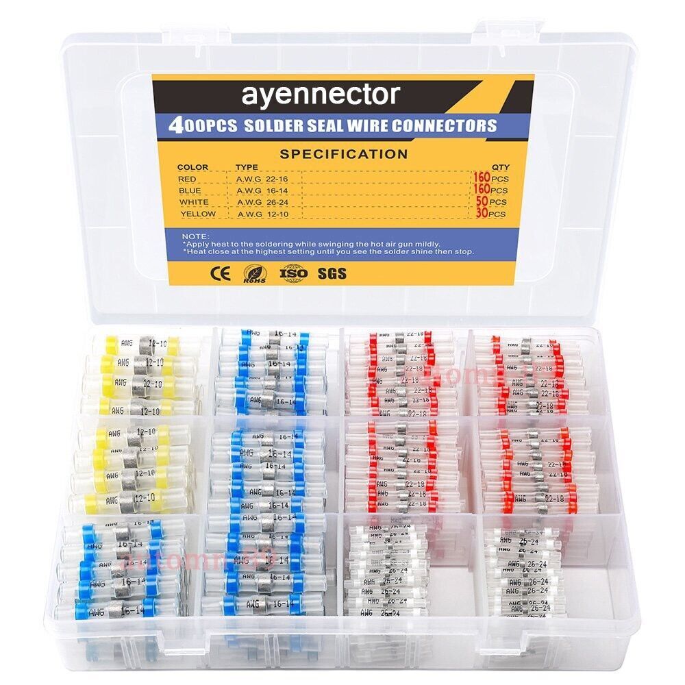 380/160PCS Waterproof Solder Stick Seal Sleeve Heat Shrink Butt Wire Connectors