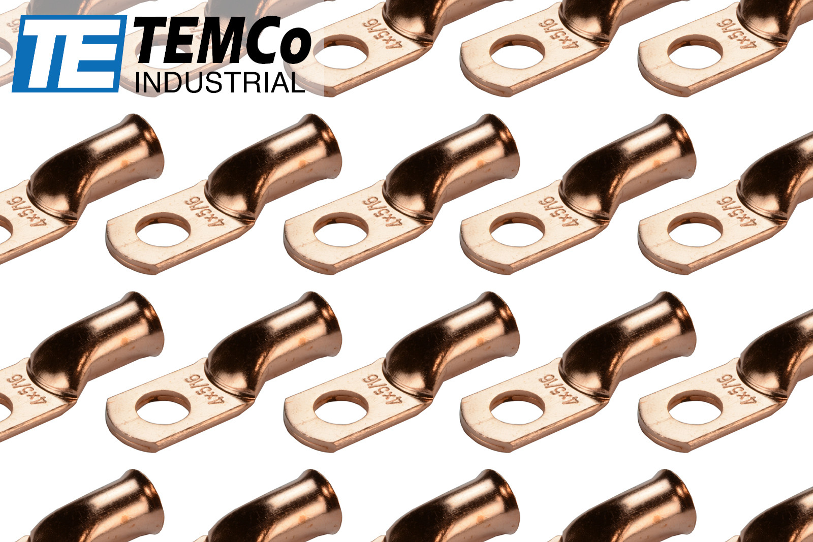 100 Lot 4 AWG 5/16″ Hole Ring Terminal Lug Bare Copper Uninsulated Gauge