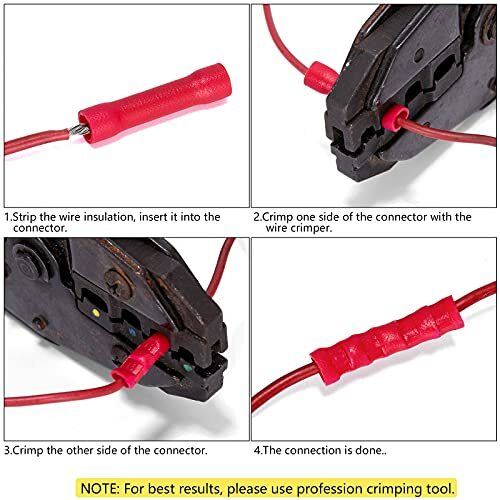 250Pcs Insulated Wire Connectors Crimp Terminal Kit Ring Butt Splices Piggy Back