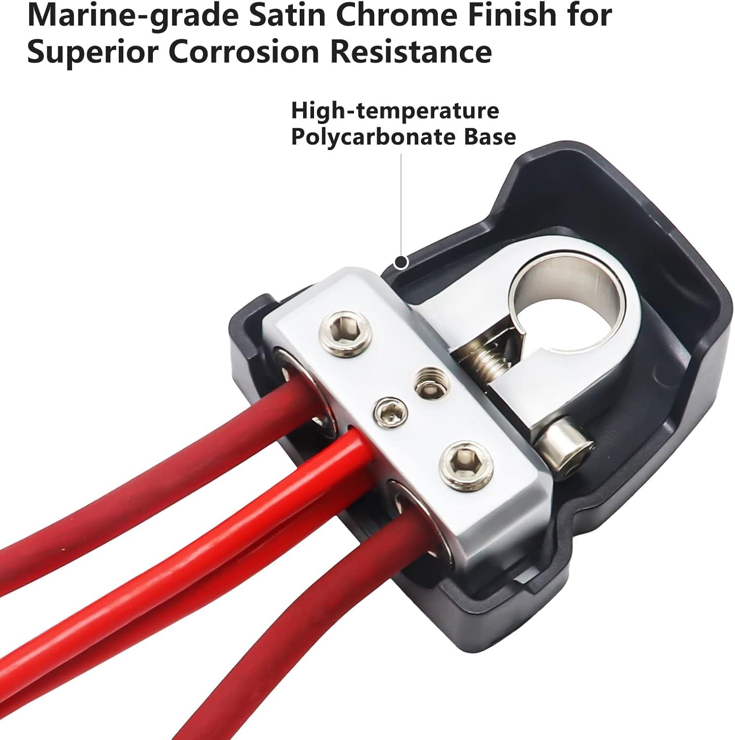 Marine-Grade Battery Terminal Clamps – 2 Pack with 0/2/4 Awg Outputs for Safety