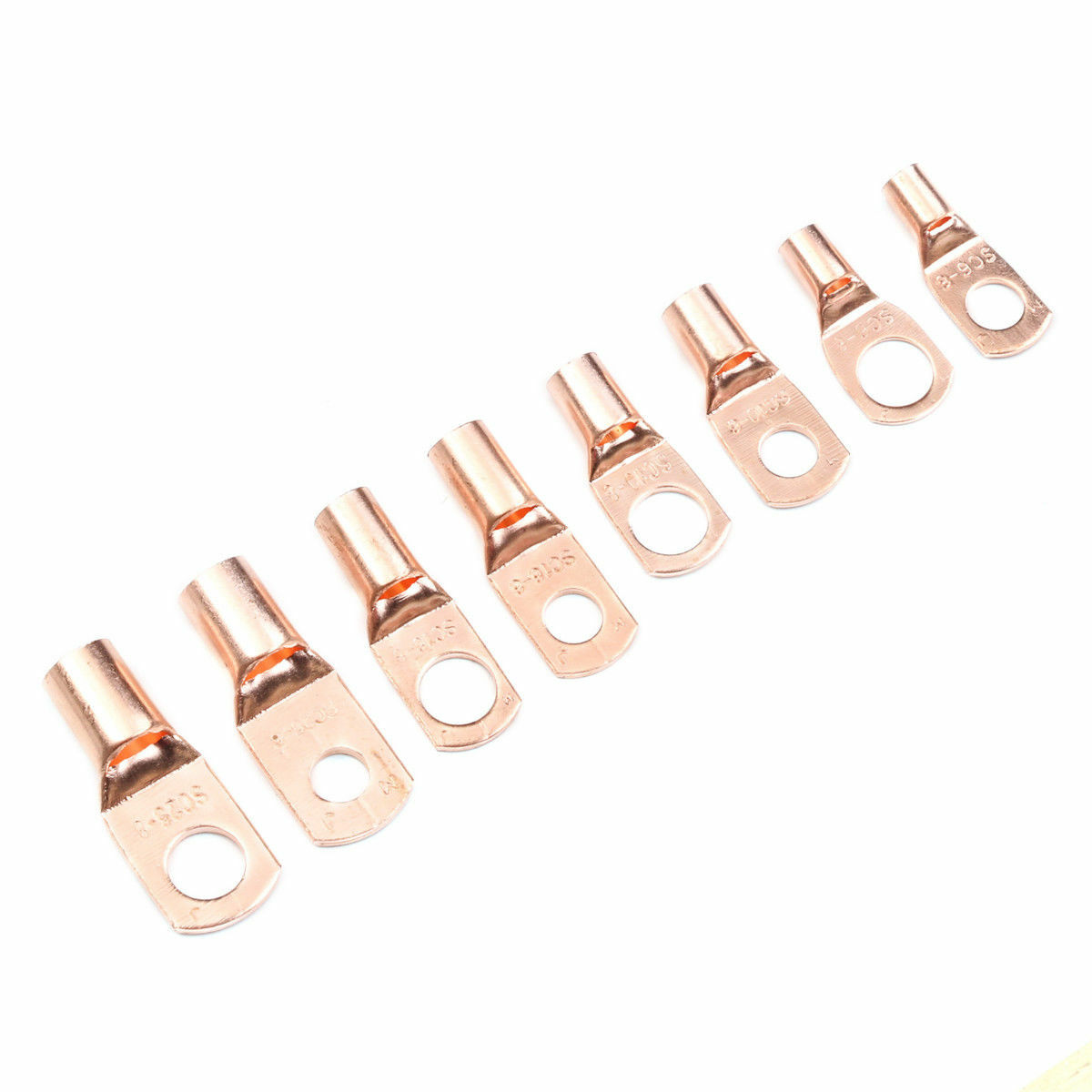 100X Car Copper Ring Terminal Battery Cable Lug Crimp Electrical Wire Connectors