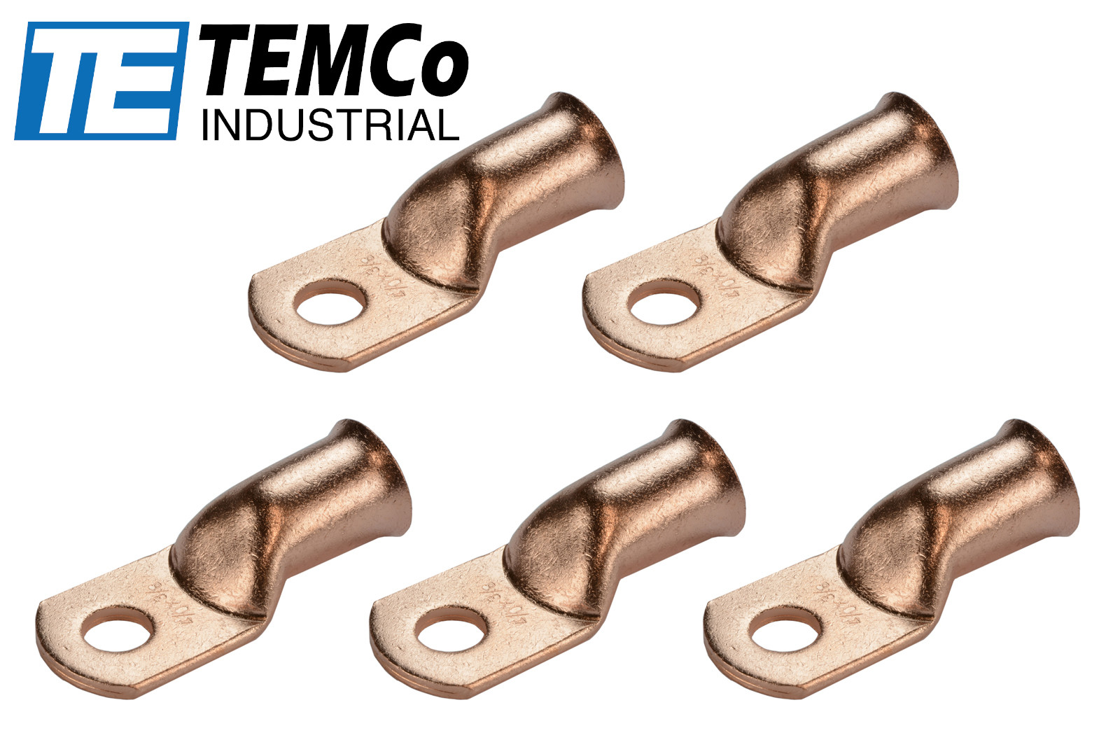 5 Lot 4/0 3/8″ Hole Ring Terminal Lug Bare Copper Uninsulated AWG Gauge
