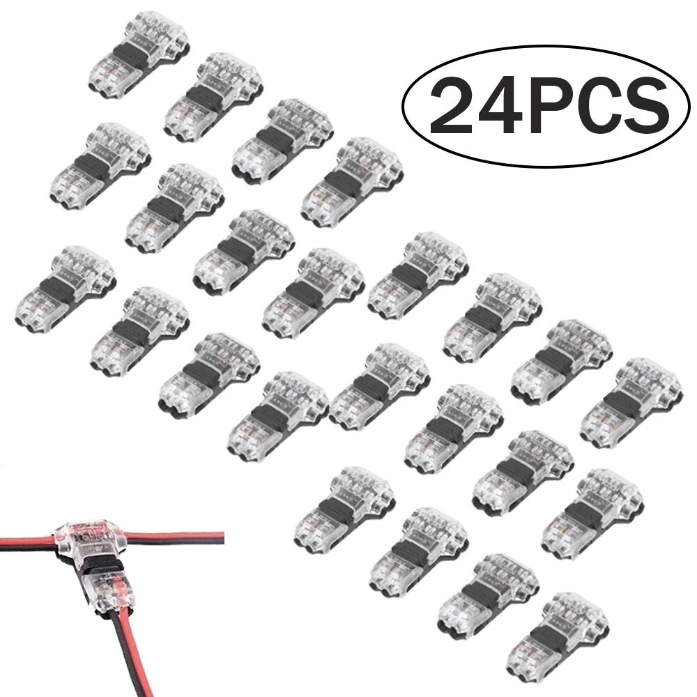 24 Pcs Low Voltage T Tap Wire Connectors 3 Way Wire Connector for 18-22AWG Wire