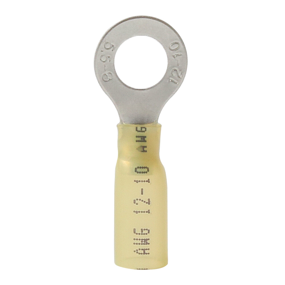 20x Ring Heat shrink Electrical connector crimp terminal Yellow AWG12-10 RV5.5-8