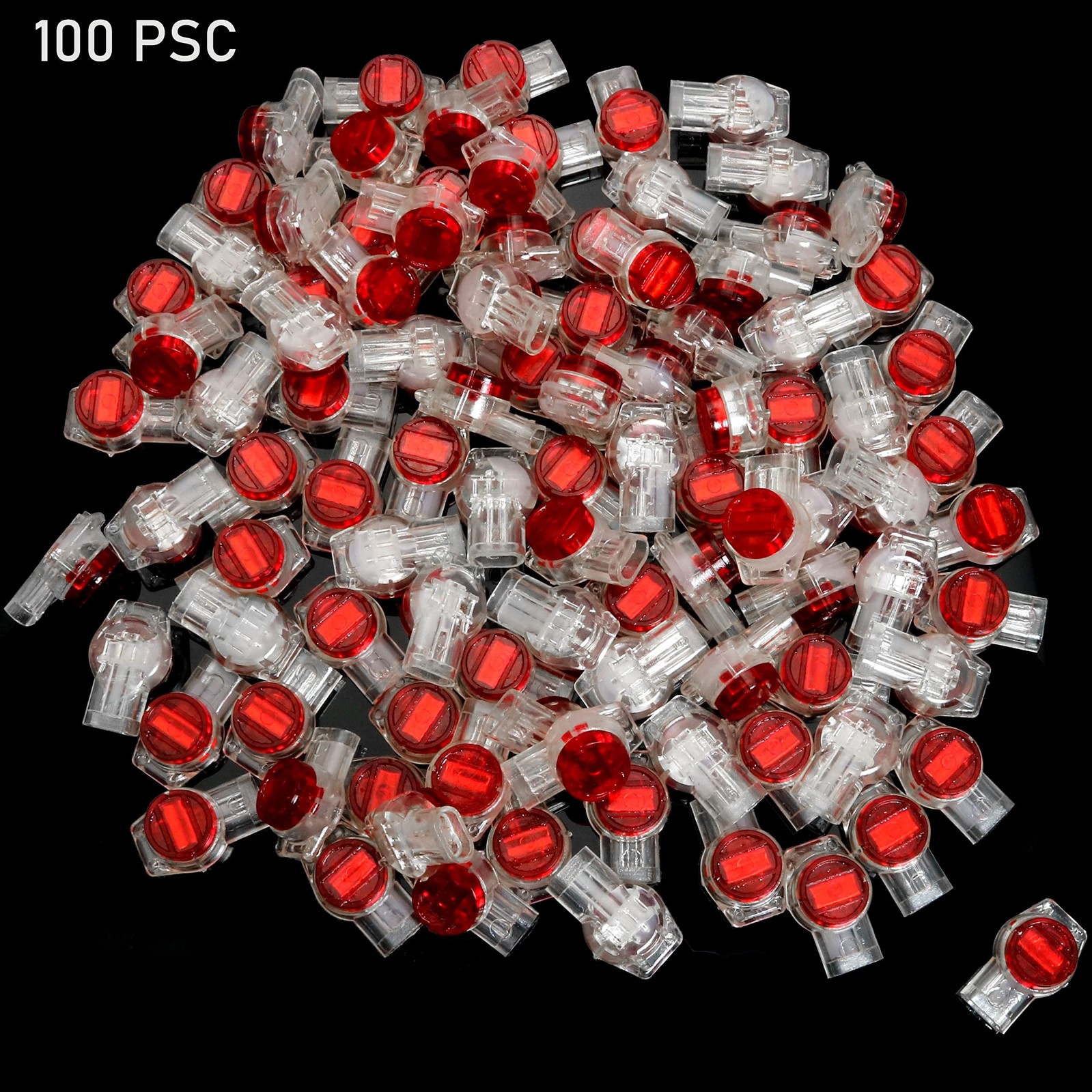 IDC Connector 100PCS Red Clear Data Wire Butt Splice 3 Ports Connectors