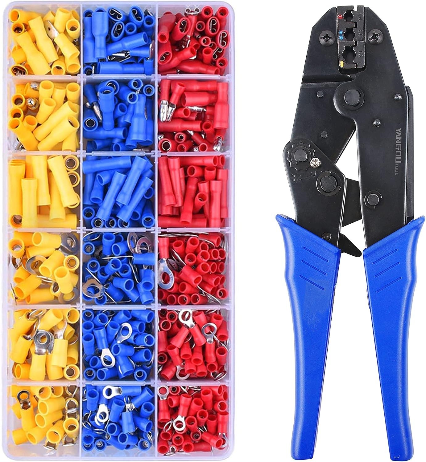 Electrical Wire Connectors Crimping Kit: 700pcs AWG 22-10 Terminals, Splices,…