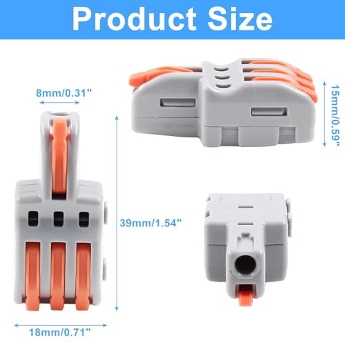 Pcs 1 in 3 Out Mini Electrical Wire Connectors, Nylon 1 in 3 out 10 Grey