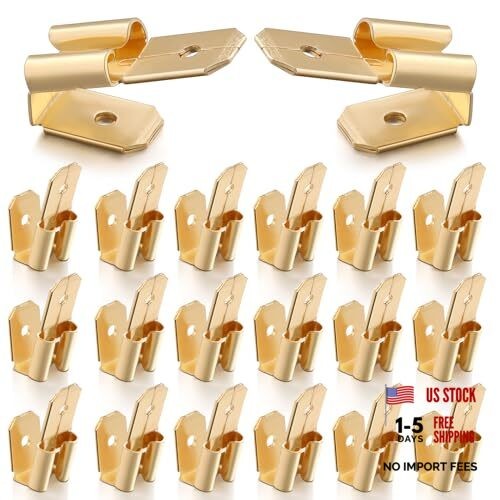 Tellegloww Pcs Piggyback Spade Connectors, 3 Way Adapter Dual Male to Single 25