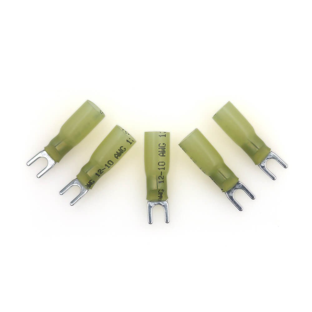 50/100PCS Heat Shrink Fork Spade Terminal Connector 22-10 Gauge #8 Stud Crimp US