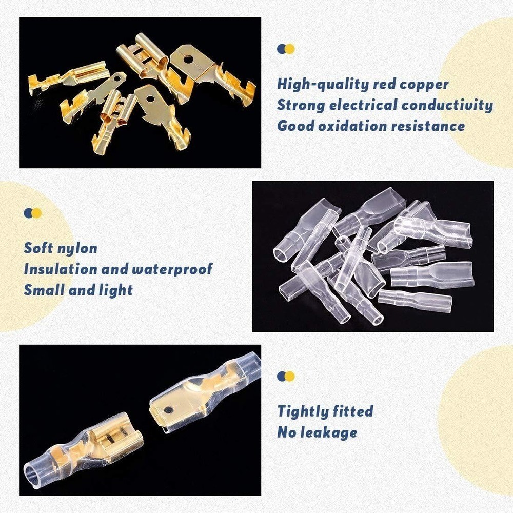 450/900X Assorted Insulated Crimp Spade Terminals Electrical Wire Connectors Kit