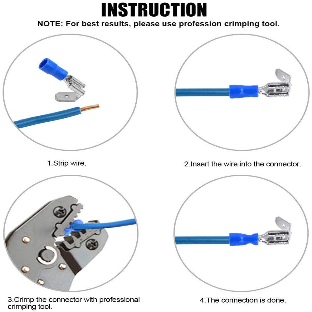 140PCS 22-10 AWG Piggy Back Spade Quick Splice Crimp Connector Terminal Kit