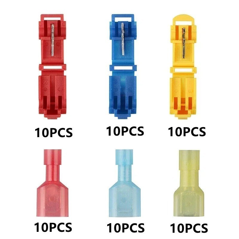 60/120PCS T-Tap Wire Connectors Quick Splice Snap Lock Crimp Terminal US