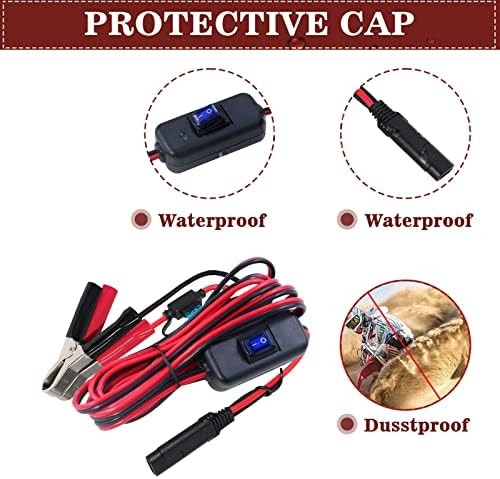 SAE to Battery Alligator Clip – 12V SAE 2Pin Quick Disconnect Cable 10ft SAE to