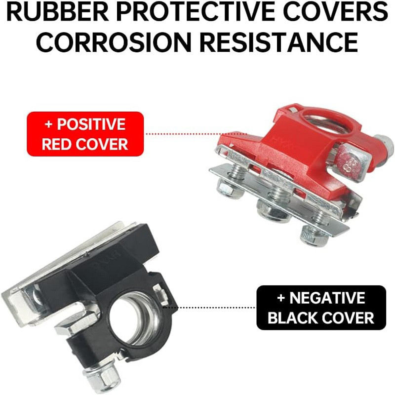 2X Car Boat Marine Battery Terminal Clamps Top Post Positive Negative Connectors