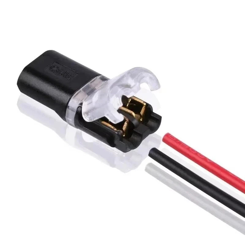 50 Pcs Quick Splice Wire Connectors 2 Pin Double Wire Plug with Locking Buckle