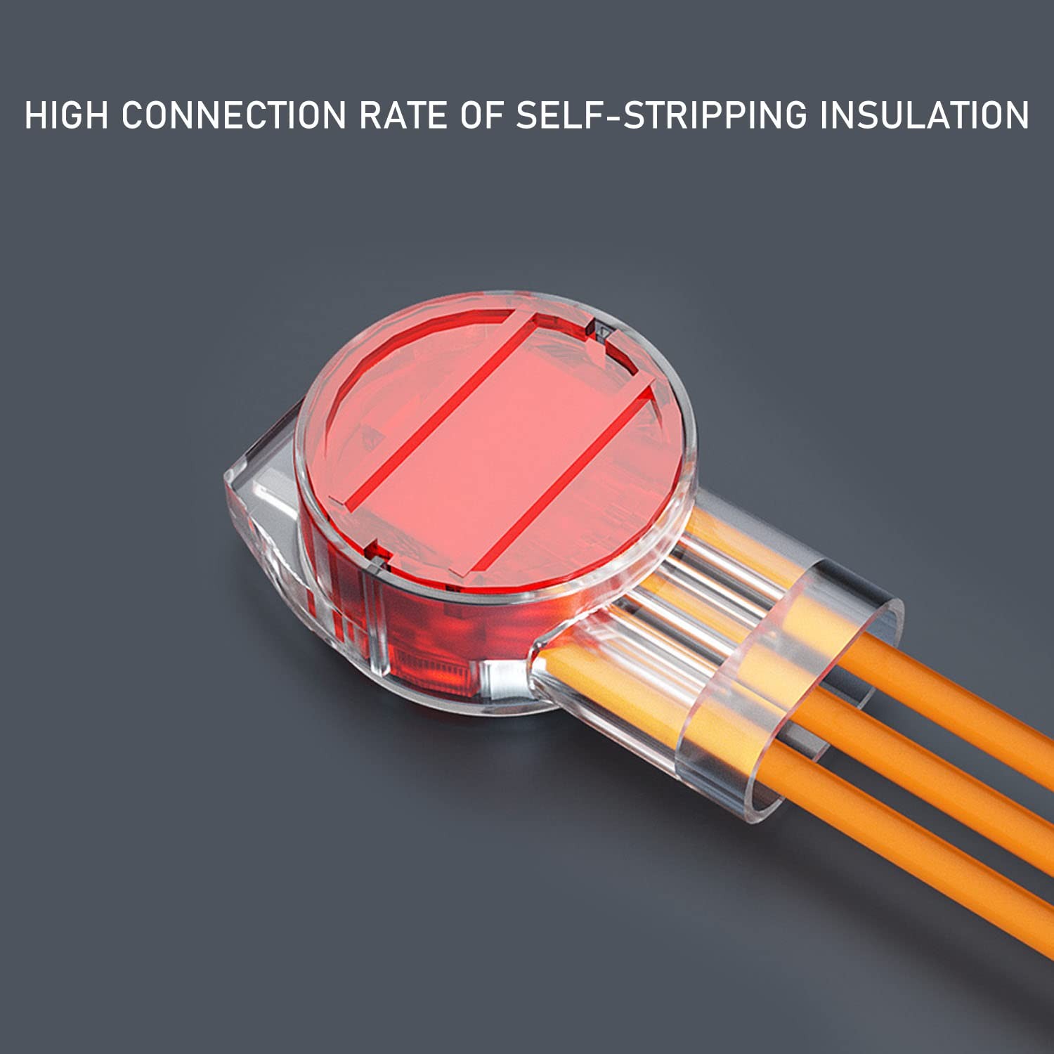 IDC Connector 100PCS Red Clear Data Wire Butt Splice 3 Ports Connectors
